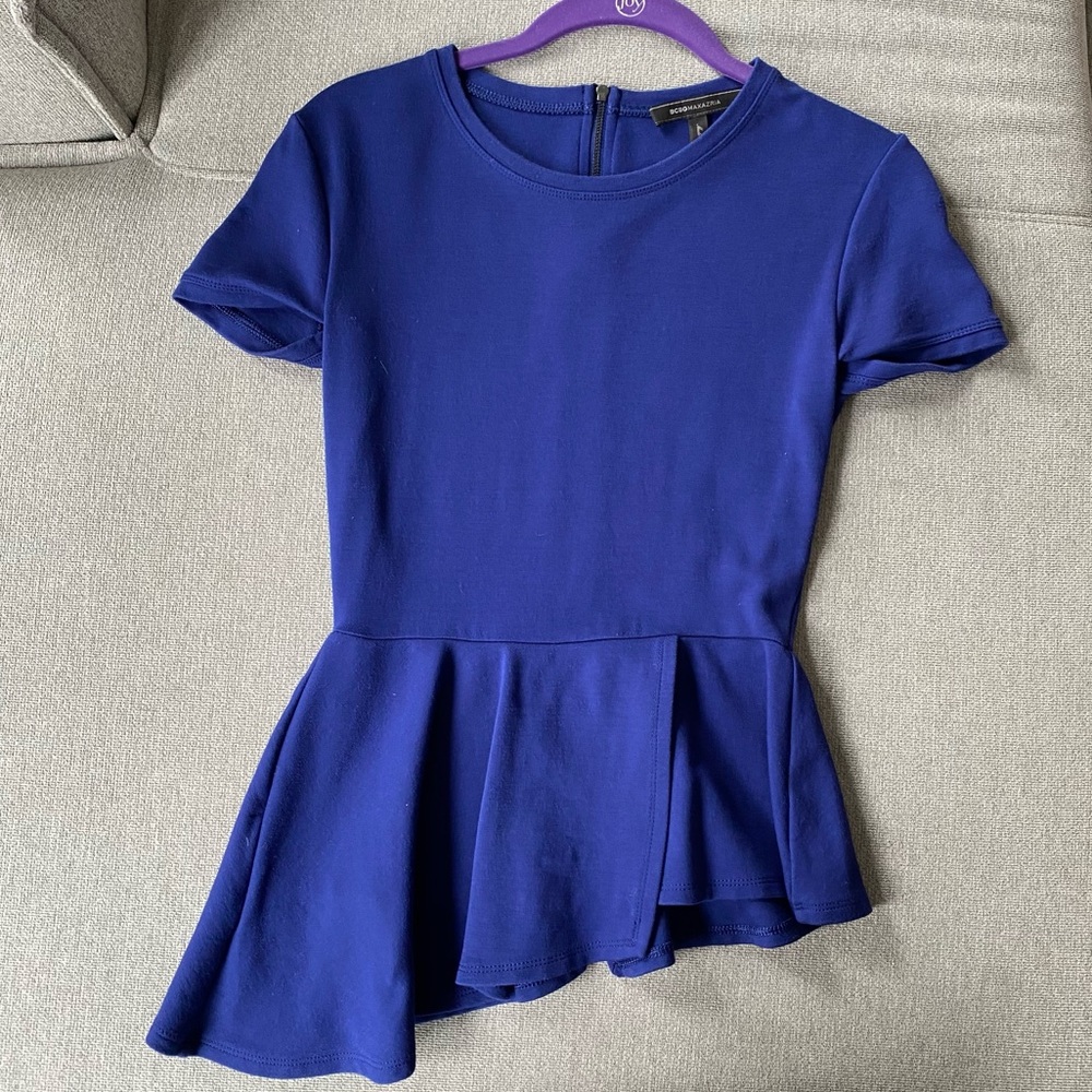 BCBG MaxAzria Peplum Zip-Back Top